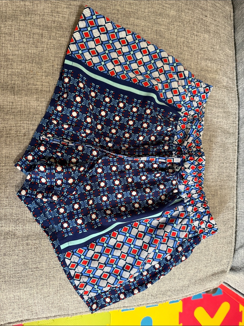 BeBop Navy Blue Red White Patterned Women's Shorts